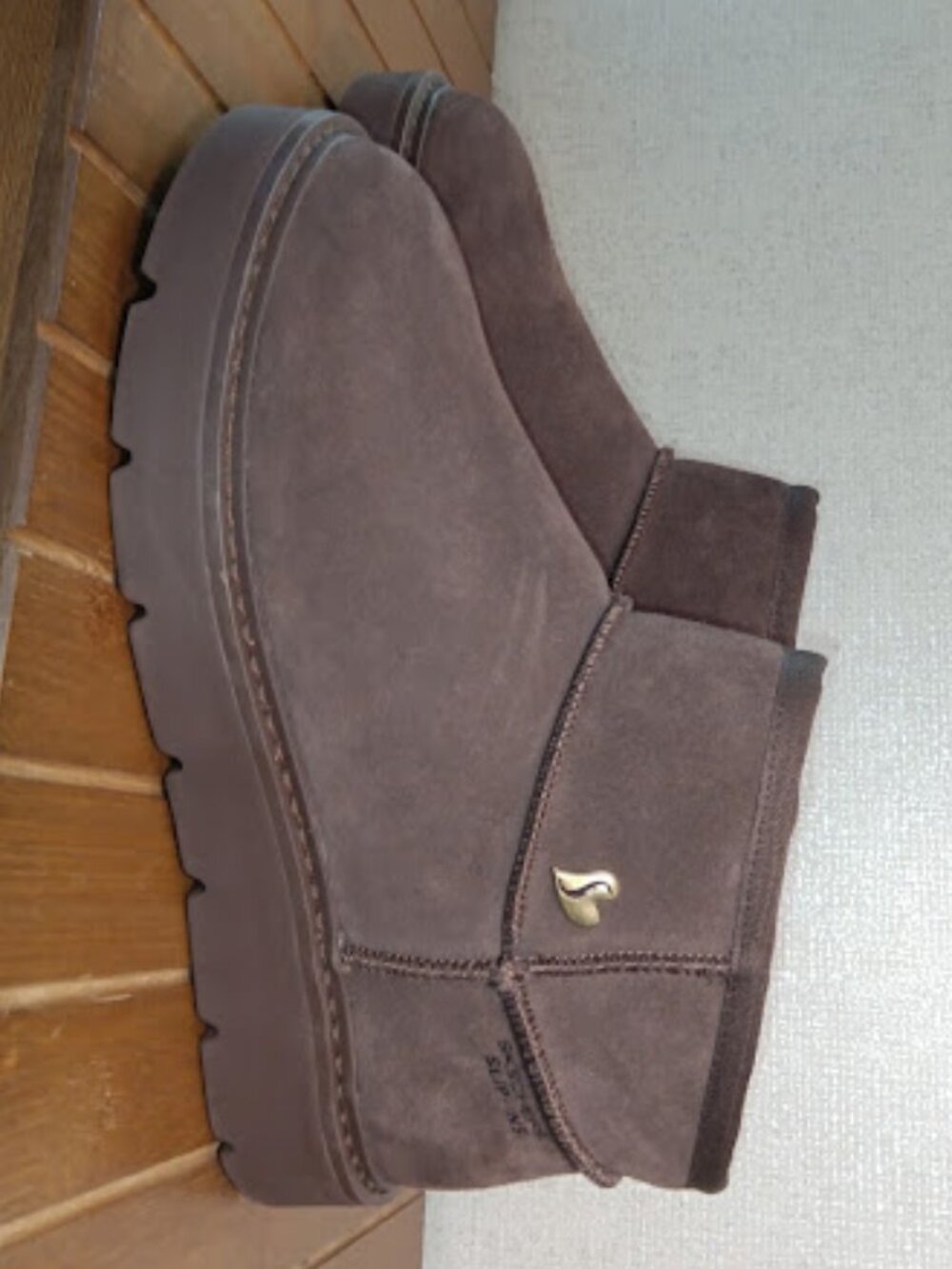 Skechers Women's SZ 5 Slip-ins Chocolate Brown Keepsakes Mini Boots Booties NWOT - Picture 2 of 7